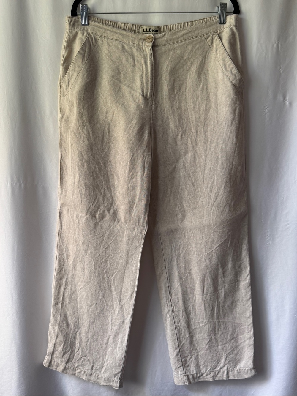 Vintage L.L. Bean Women’s Beige/Cream 100% Linen Pants
